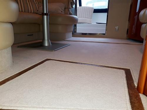 Interior carpet on a Fairline Phantom 40
