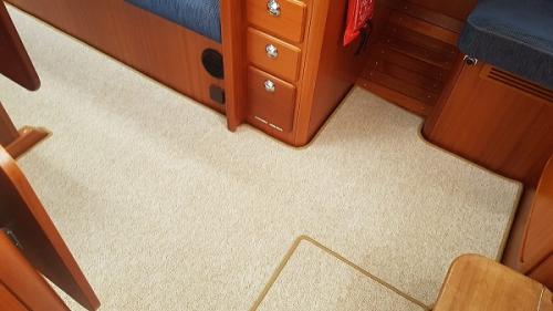 Boat carpets on a Hallberg Rassy Sailing Boat