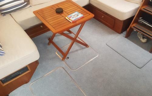 Marine carpet on a Broom 34 boat